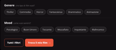 Anteprima grafica di Cerca Film: scegli genere, trama e atmosfera